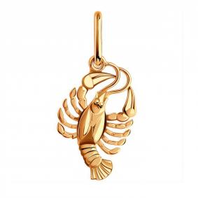 Золотая подвеска Знак зодиака Рак МАГНАТ М1106 рак М1106 рак фото